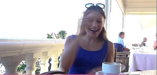  Talia Mint Tests Remote Controlled Toy In A Public Caffe